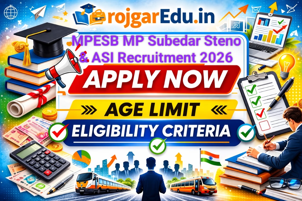 MPESB MP Subedar Steno & ASI Recruitment 2026